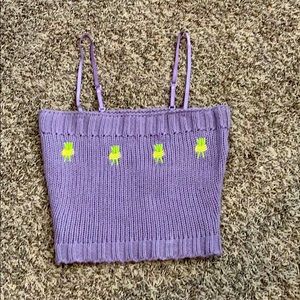 Lavender knit crop top sweater and top!